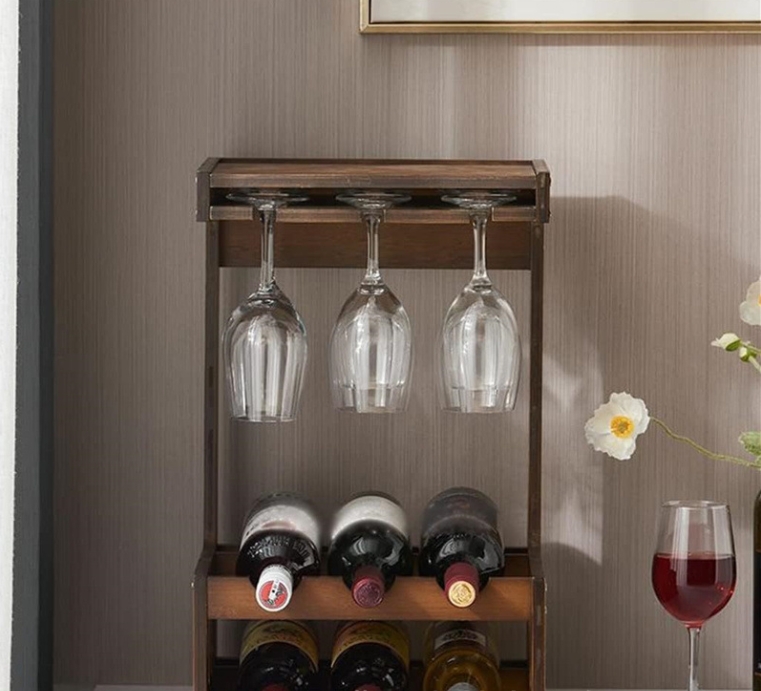 Wooden Countertop Wine Display and Drainer Stand