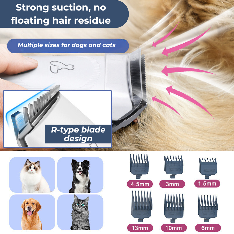 Pet Grooming Tool, Pet Vacuum Cleaner,Universal hair trimmer for dogs and cats