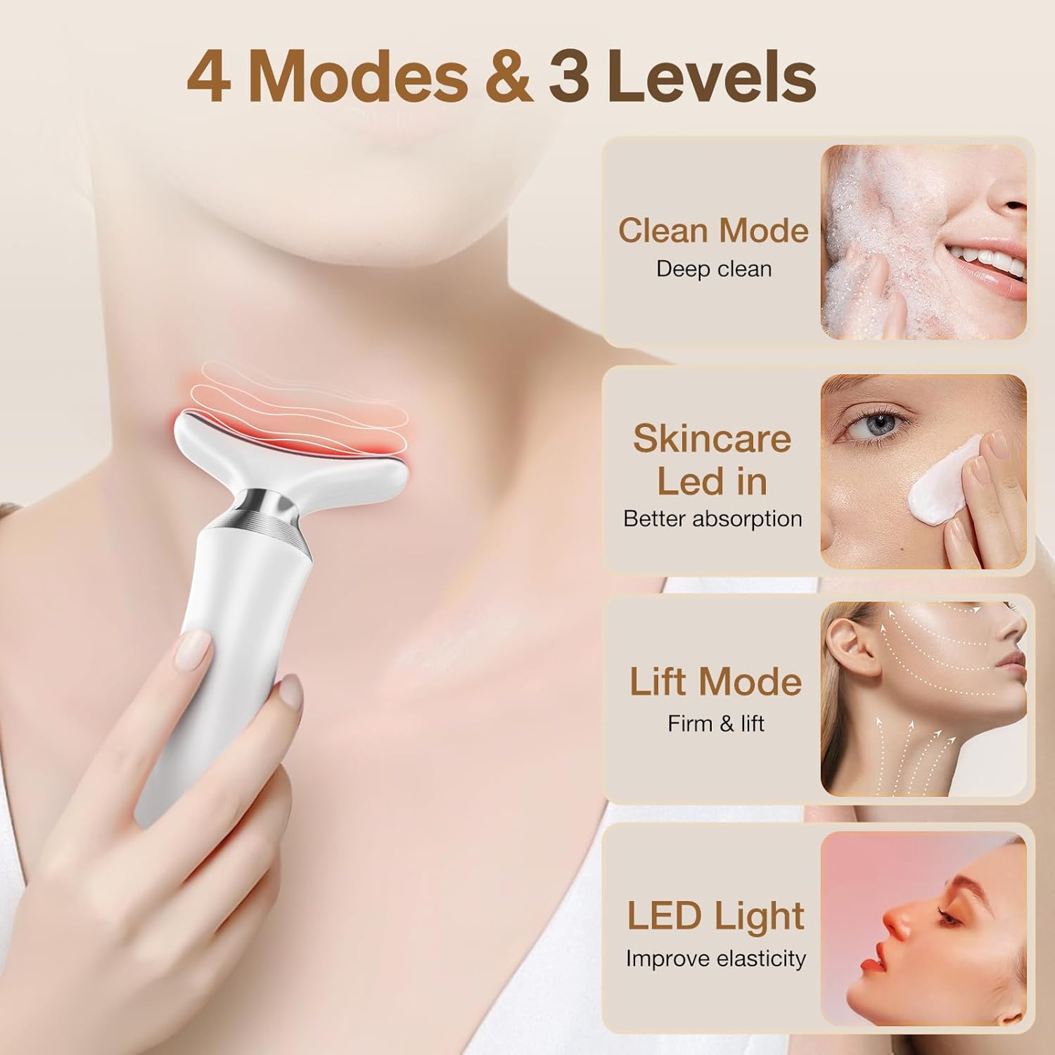 Red-Light-Therapy-for-Face-Neck, 7-in-1 Led Facial Sculptor Face Neck Messager