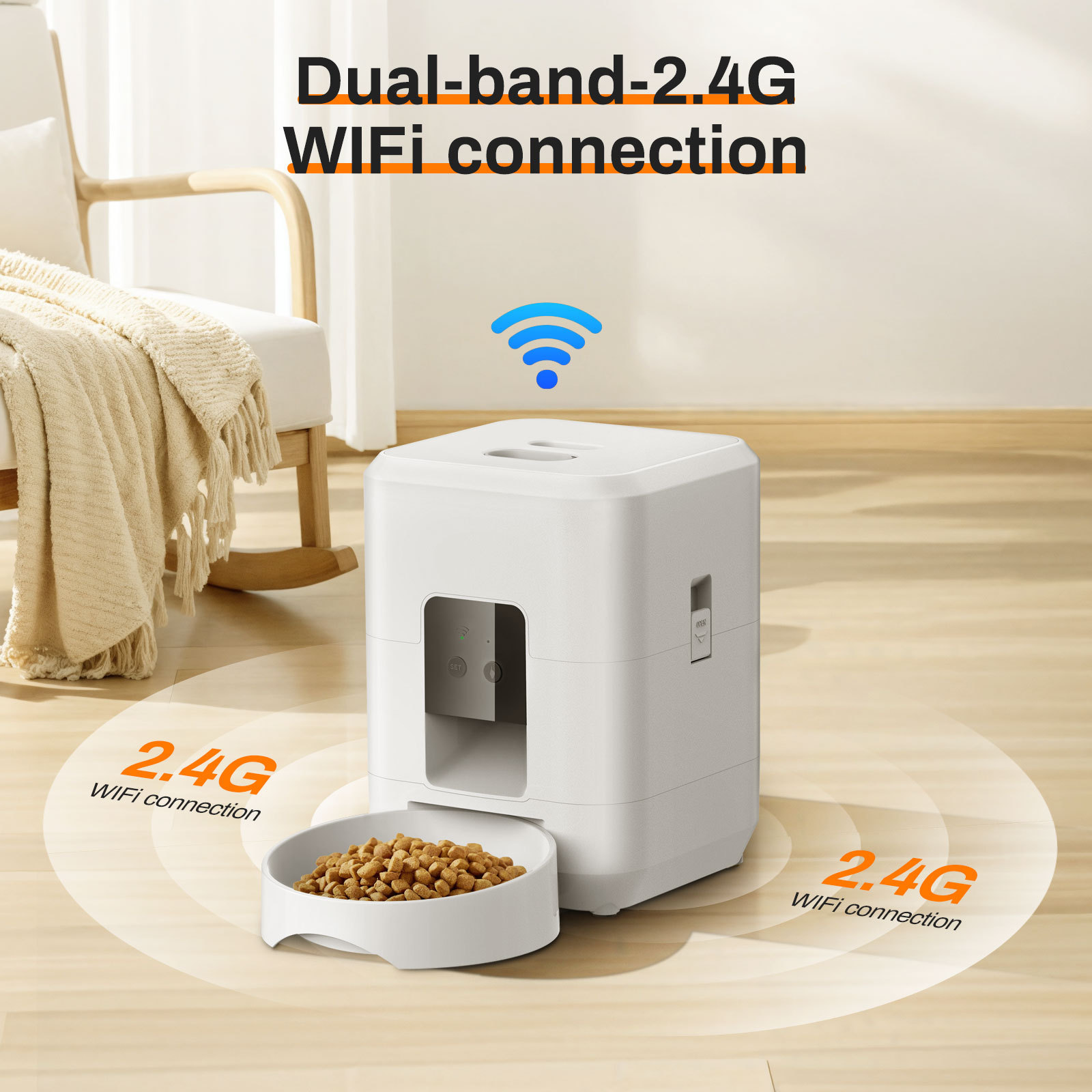 WiFi Automatic Dog/Cat Feeders: Smart Automatic Dog/Cat Food Dispenser with Slow Feeding Mode