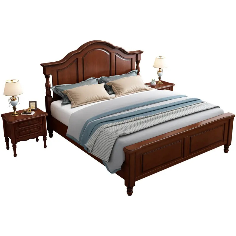 High quality solid wood bed set, furniture solid wood bed frame