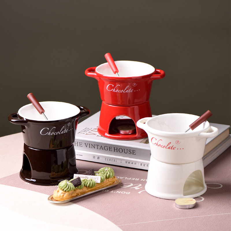 Sweet Fondue Cup - Chocolate Melting Cup Set with Forks, Ideal Gifts for Birthday, Wedding and More.