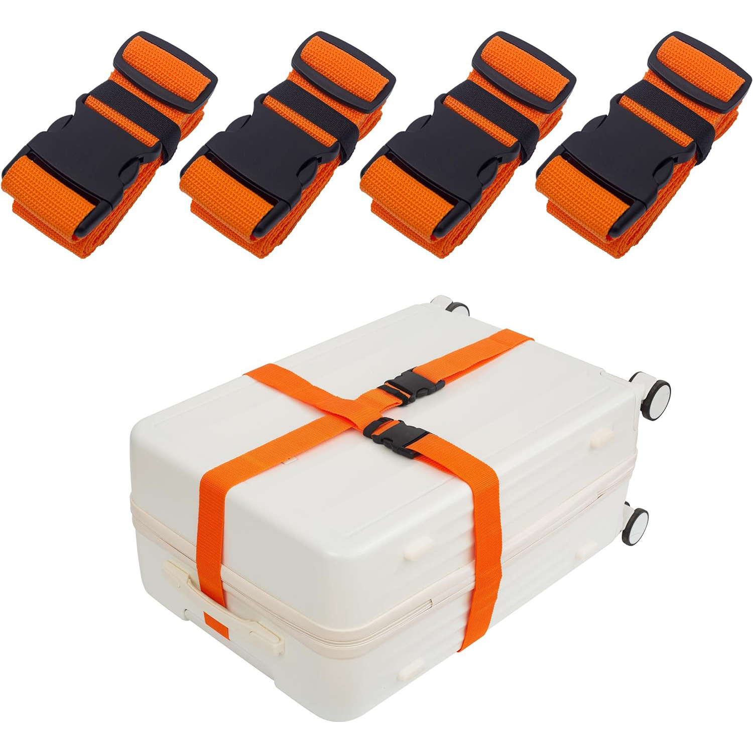 Cross-shaped luggage strap with buckle, packing strap for luggage, fixed and bundled strap for travel suitcase, protective tightening and reinforcement strap