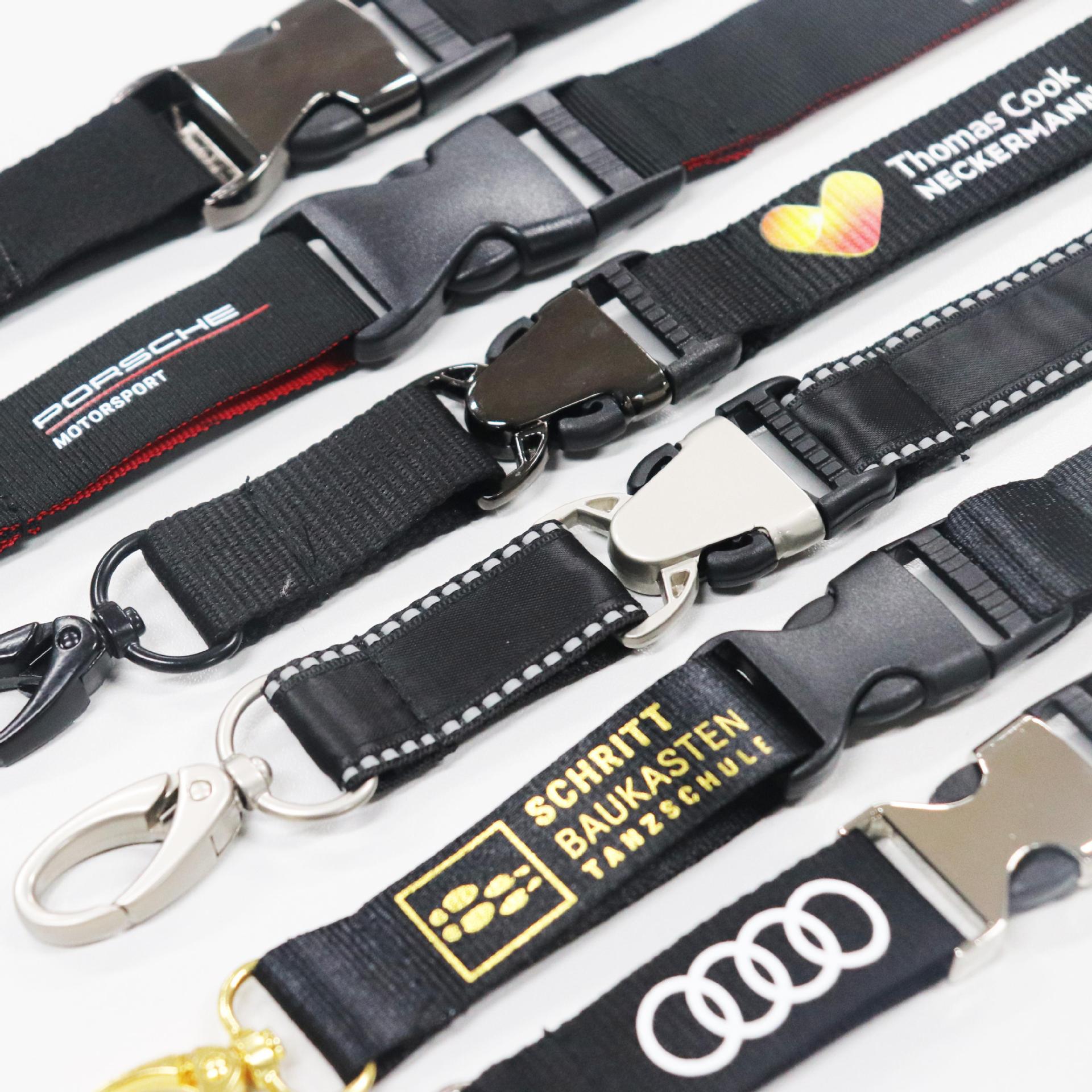 Factory customized work permit lanyards with double-sided silk - printed LOGO, customized mobile phone ropes, heat - transfer printed neck - hanging ropes, card holders, and lanyards