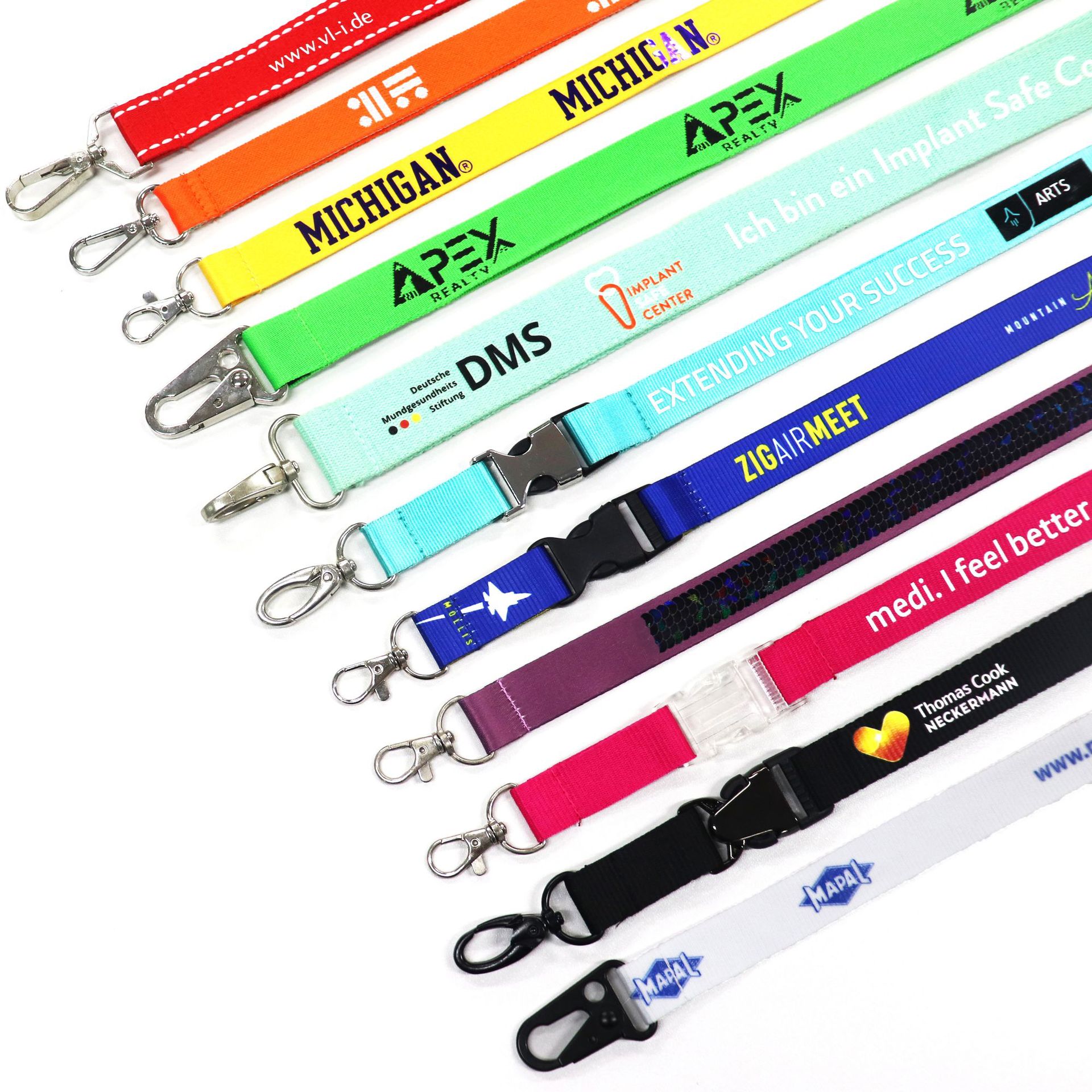 Factory customized work permit lanyards with double-sided silk - printed LOGO, customized mobile phone ropes, heat - transfer printed neck - hanging ropes, card holders, and lanyards