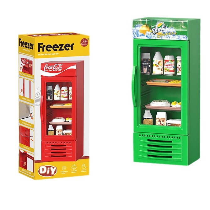 Children's beverage vending machine, Coca - Cola refrigerator, Fanta freezer, educational role - playing interactive game, mini toys