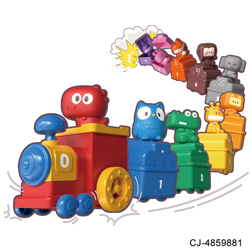 Wholesale of Cross - border Cartoon Fun Digital Train Adventure Digital Cognition Assembly Baby Early Education and Educational Toys