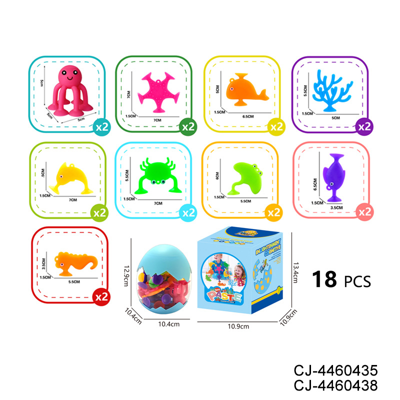 EN71 Certified Sticky Fun Sucking Fun Bath Educational DIY Silicone Building Blocks Children's Bath Water Play Toys Wholesale