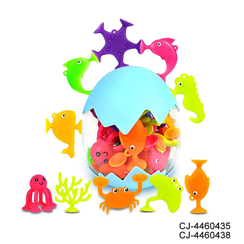 EN71 Certified Sticky Fun Sucking Fun Bath Educational DIY Silicone Building Blocks Children's Bath Water Play Toys Wholesale