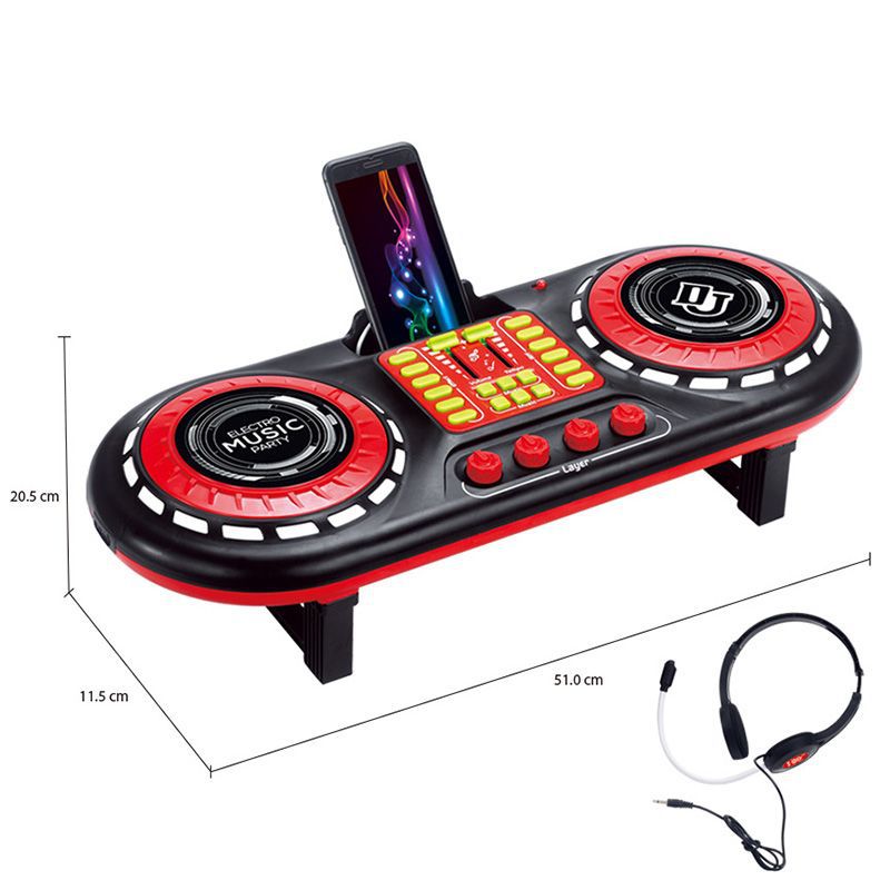 Cross - border children's electronic DJ turntable simulation DJ mixer can be connected to mobile phones, a music enlightenment toy for babies