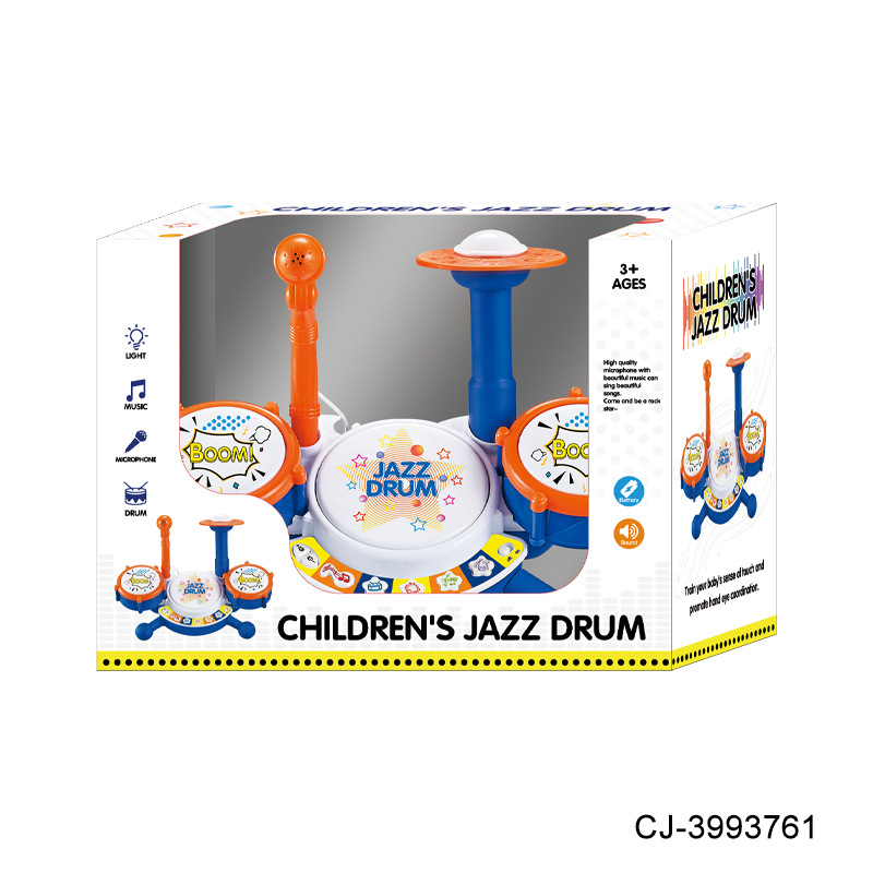 Children's music dynamic jazz drum toy hand - clapping drum, pat - pat drum, drum set, baby educational and intelligent early - learning musical instrument