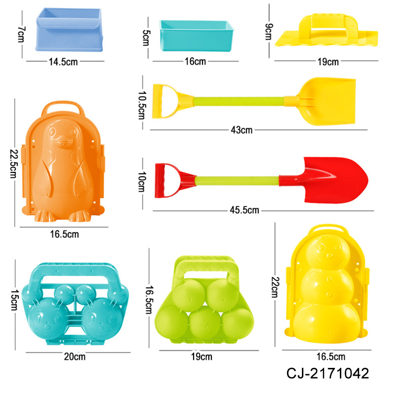 Exported children's beach toy sets, outdoor snow - playing tools for winter, snow - ball - clamping tools for snow - fighting interactive games, customizable