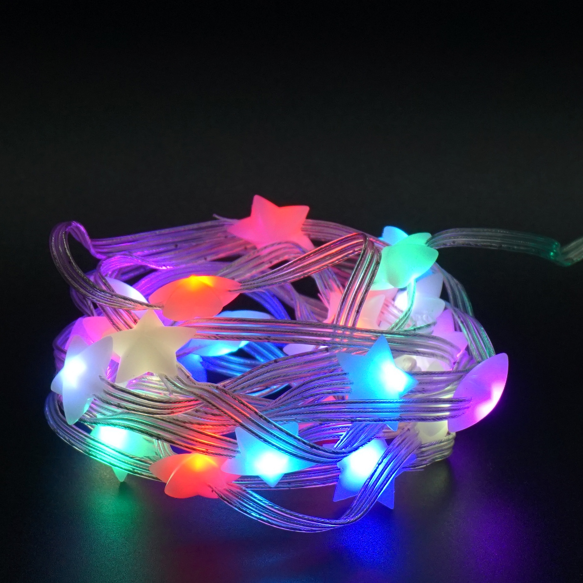 APP integrated shaped string lights, colored lights, five - pointed star - shaped luminous ambient LED outdoor festival decorative lights, starry sky dimmable lights