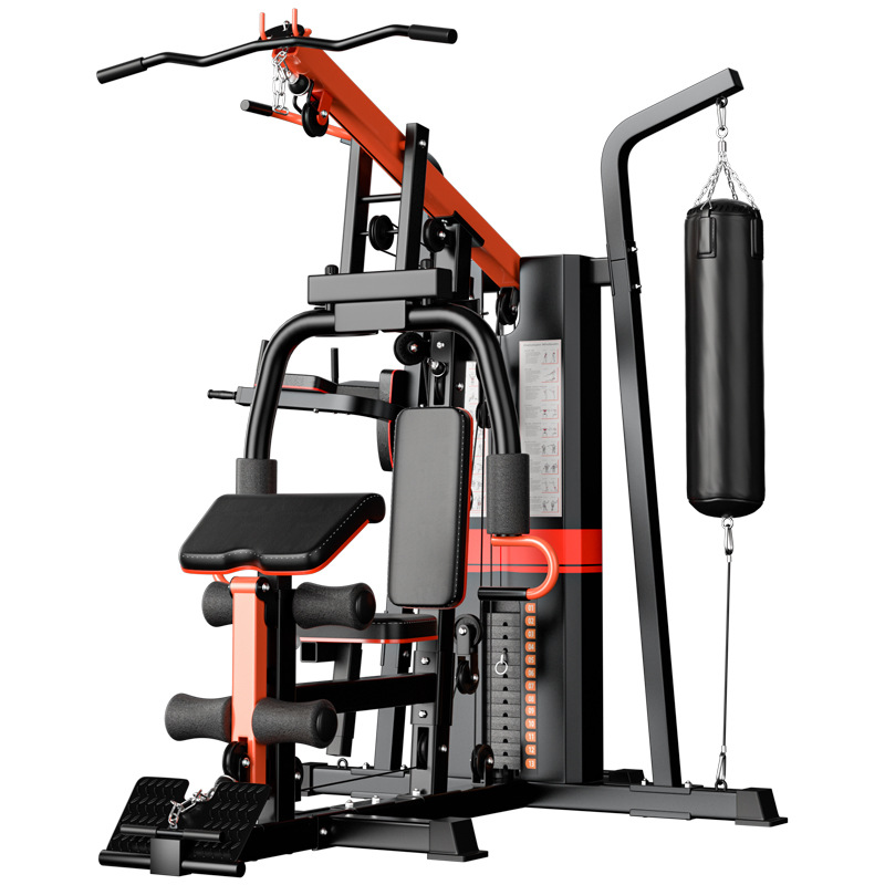 Home multi - functional combined fitness equipment set, an integrated comprehensive trainer for three - person strength training, male sports equipment