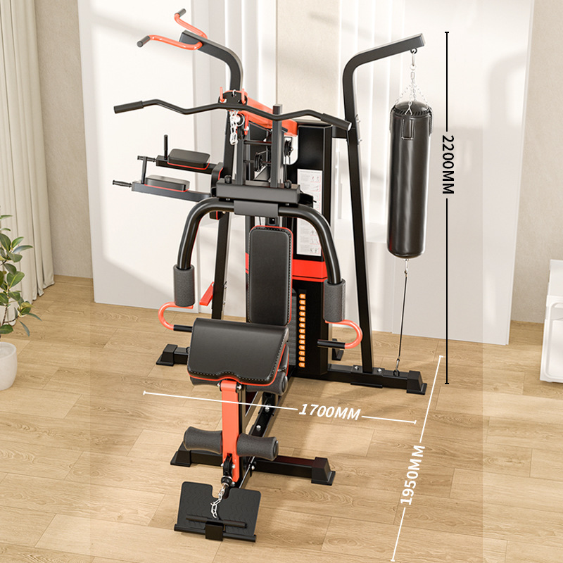 Home multi - functional combined fitness equipment set, an integrated comprehensive trainer for three - person strength training, male sports equipment