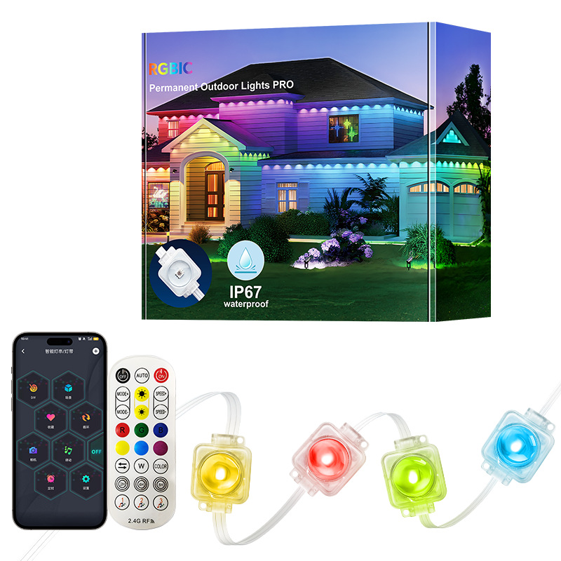 New cross - border LED smart APP - controlled color - changing eave lights. Outdoor waterproof (IP67), suitable for courtyard, creating festive atmosphere light strings