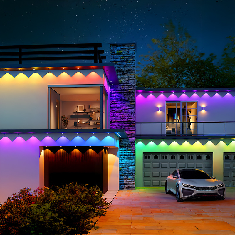 New cross - border LED smart APP - controlled color - changing eave lights. Outdoor waterproof (IP67), suitable for courtyard, creating festive atmosphere light strings