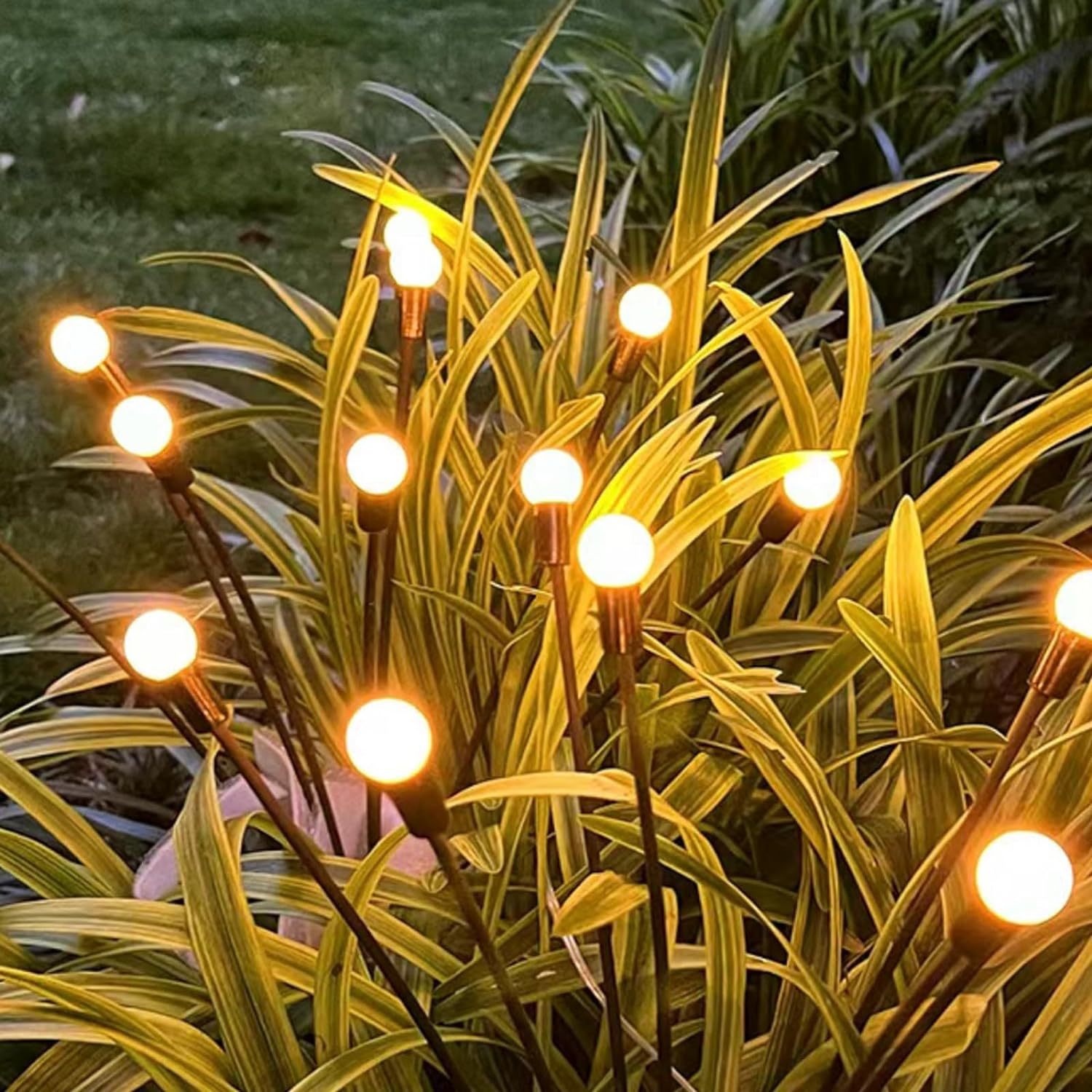Solar-powered firefly light strings, outdoor ground-insert decorative lights, courtyard lawn atmosphere lights, garden atmosphere lights, LED lights