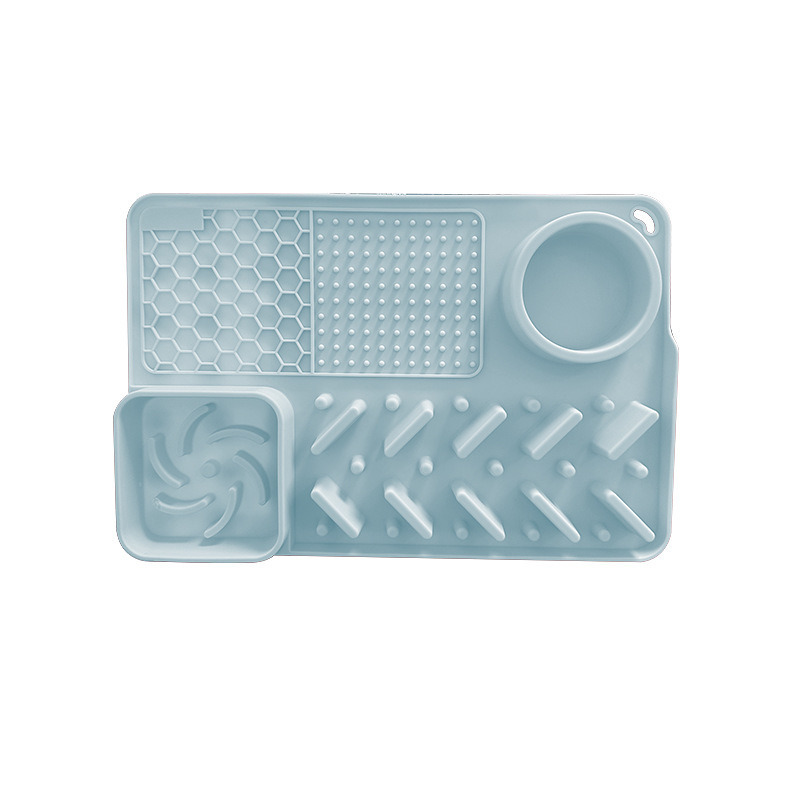 Multifunctional anti - leak pet mat, slow - licking and anti - slip spill mat for dogs and cats, dog bowl supplies, silicone pet slow - feeding placemat