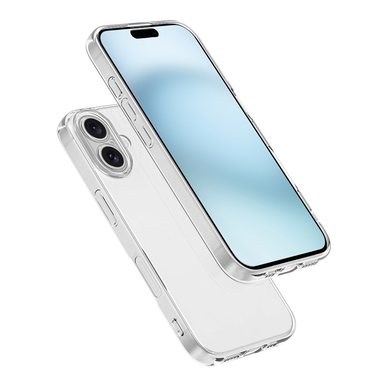 Suitable for iPhone 17, transparent mobile phone case, ultra-thin, 17 PRO with precise holes, full-wrap protective cover, 14 soft case, anti-yellowing
