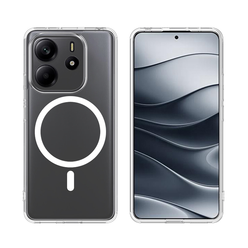 Suitable for Redmi 15C 4G mobile phone case, magnetic transparent two-in-one anti-drop case, Honor 400 Smart high-definition