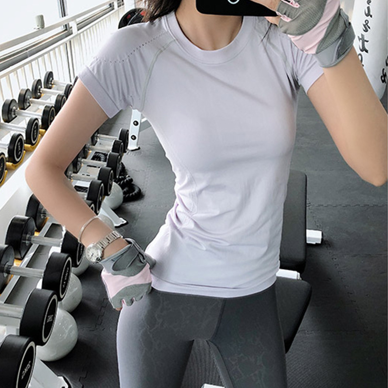 New sports T-shirts for women, internet-famous sexy backless fitness clothes, quick-drying running and training short-sleeved yoga tops for summer