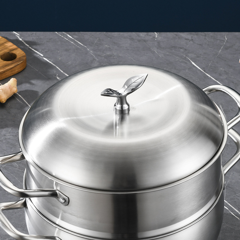 304 Stainless Steel Apple Pot, Thickened 28cm Home-use Soup and Steaming Pot, One-piece Porridge-making and Anti-overflow Apple Pot