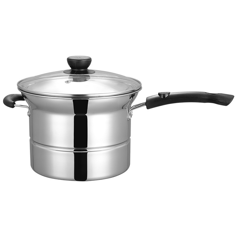 22cm Stainless Steel Spaghetti Noodle Pot, a multi-functional household pot for steaming, boiling, frying, fishing noodles, steaming eggs, and making soup
