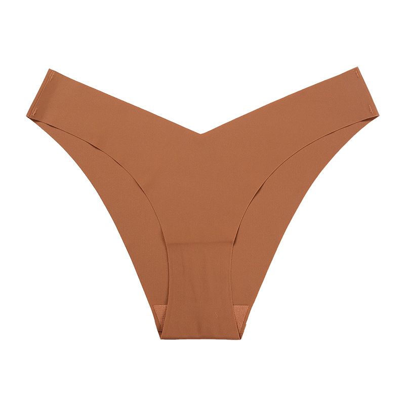 Women's seamless thong underwear, one-piece style, suitable for sports, fitness, made of ice silk with high elasticity, yoga thong shorts, with pure cotton crotch for women