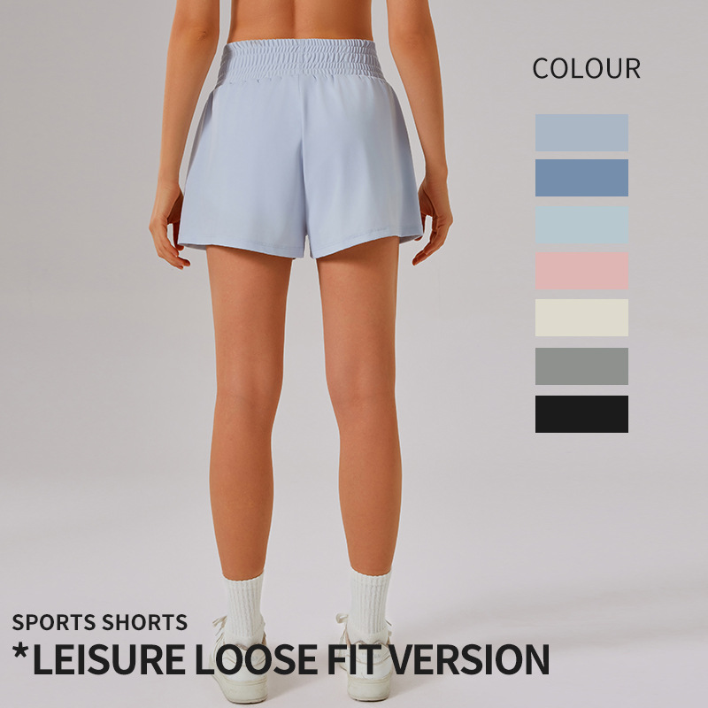 Summer sports shorts for outer wear, high - waisted, tummy - covering, casual running and fitness pants for women. Thin, quick - drying, anti - see - through yoga pants