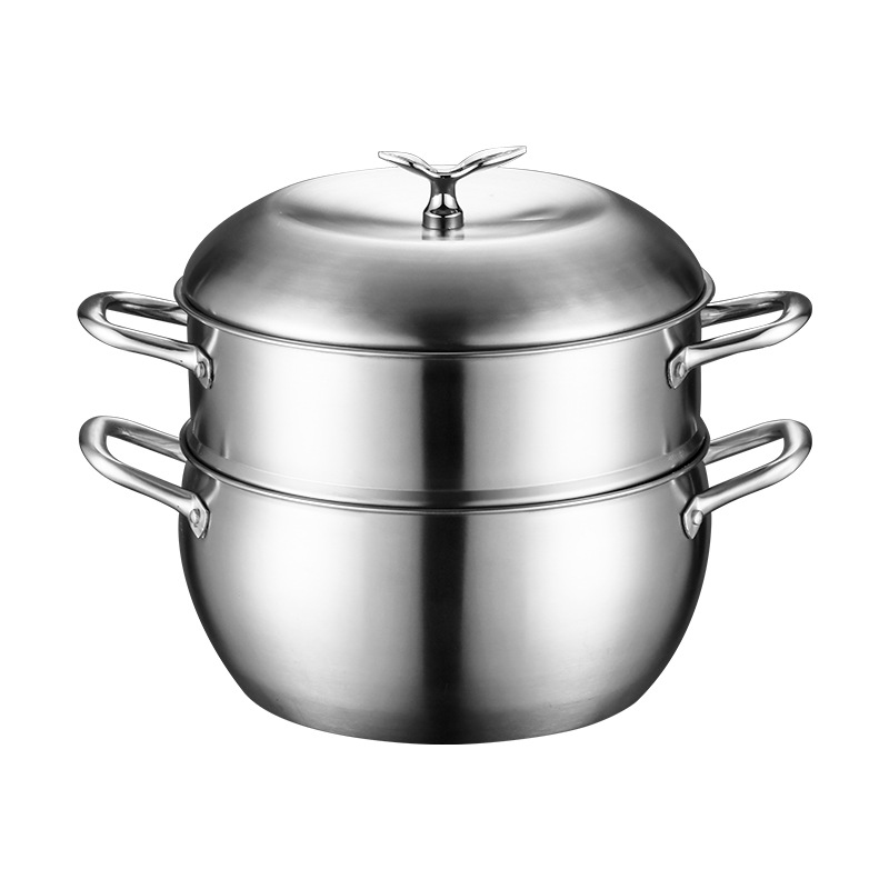 304 Stainless Steel Apple Pot, Thickened 28cm Home-use Soup and Steaming Pot, One-piece Porridge-making and Anti-overflow Apple Pot