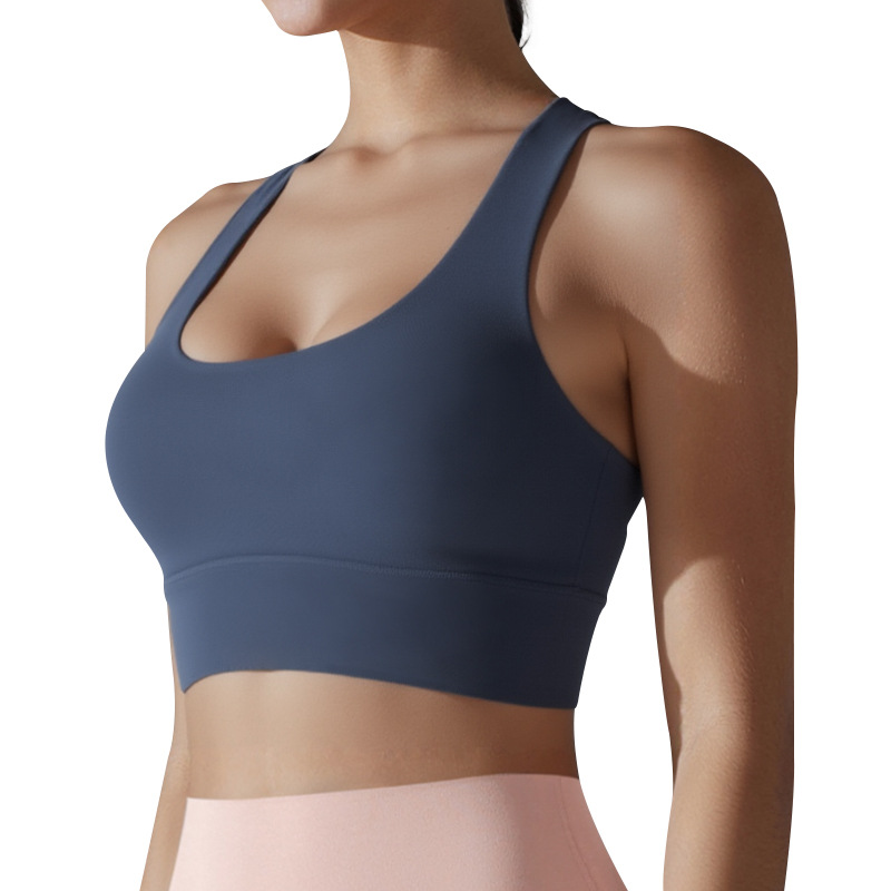 Sports bra for shock absorption, suitable for running, high - intensity fitness. Vest - style, quick - drying, available in plus sizes, with a design for gathering and beautifying the back, perfect fo