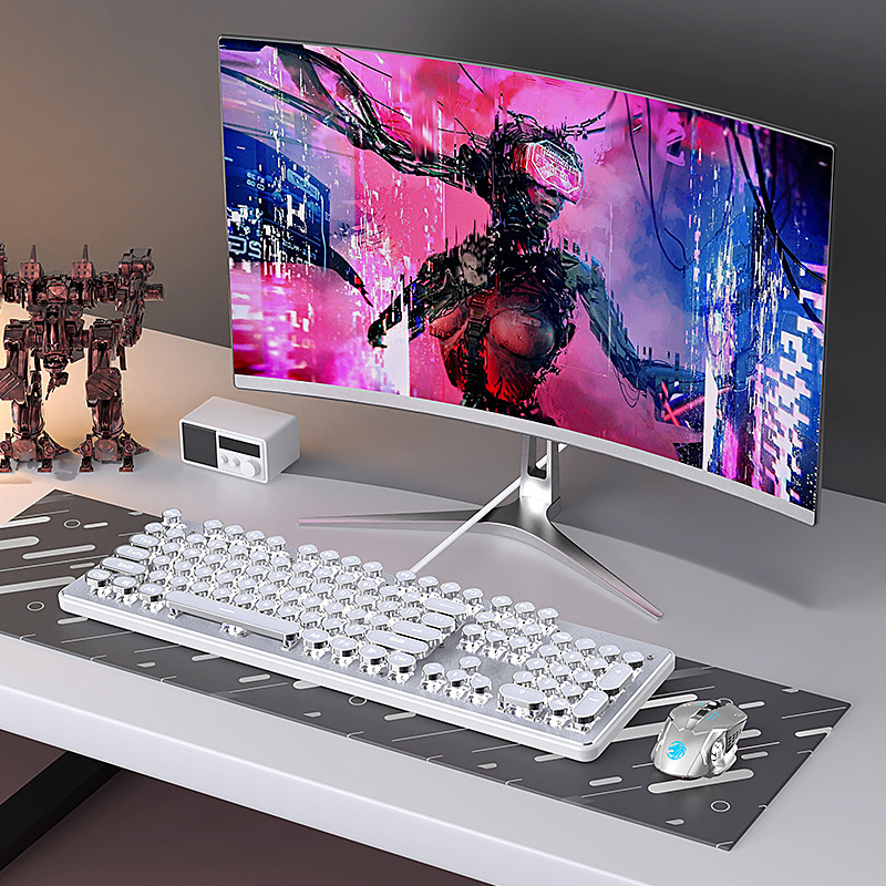 The vanguard TK100 punk mechanical keyboard and mouse set, wired gaming and e-sports set for girls, suitable for office use, and available for cross-border sales.