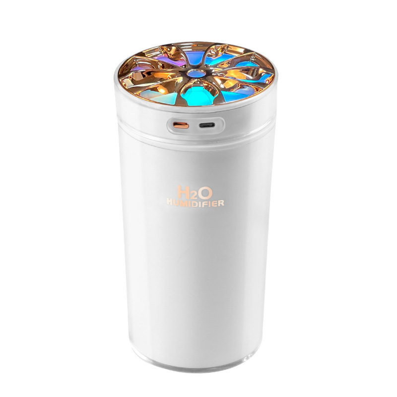 New small-sized large-mist-volume silent portable USB car air freshener colorful cup with seven-color night light, car humidifier