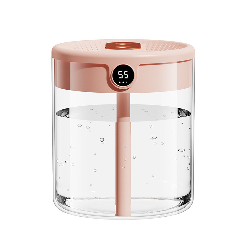 New 2L Dual - spray Humidifier with USB interface, large - capacity, suitable for home use, quiet operation, ideal for bedrooms, offices, equipped with night - light and digital display