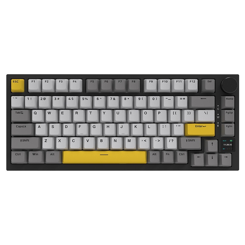 Heijue AK820pro Wireless Bluetooth Tri-mode Mechanical Keyboard, Customizable 75% Layout, Hot-swappable, Gasket-mounted, for Gaming, with Side-printed Keys