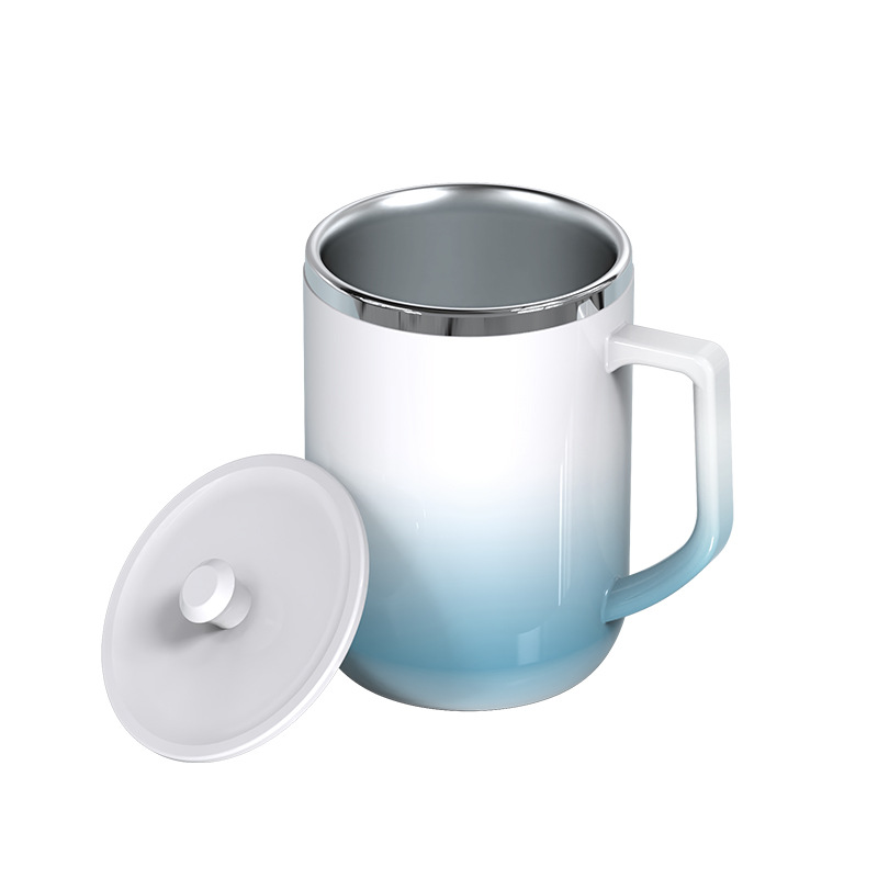 Ceramic automatic temperature difference stirring cup, 304 stainless steel mug, lazy magnetic coffee cup, hot on sale