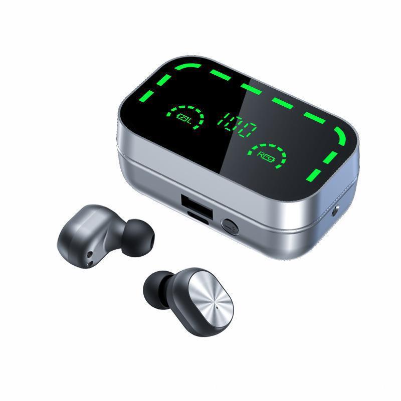 Cross - border new product YD05 Bluetooth earphones, TWS private mold, 5.3 mirror - like large - screen intelligent digital display, sports in - ear headphones