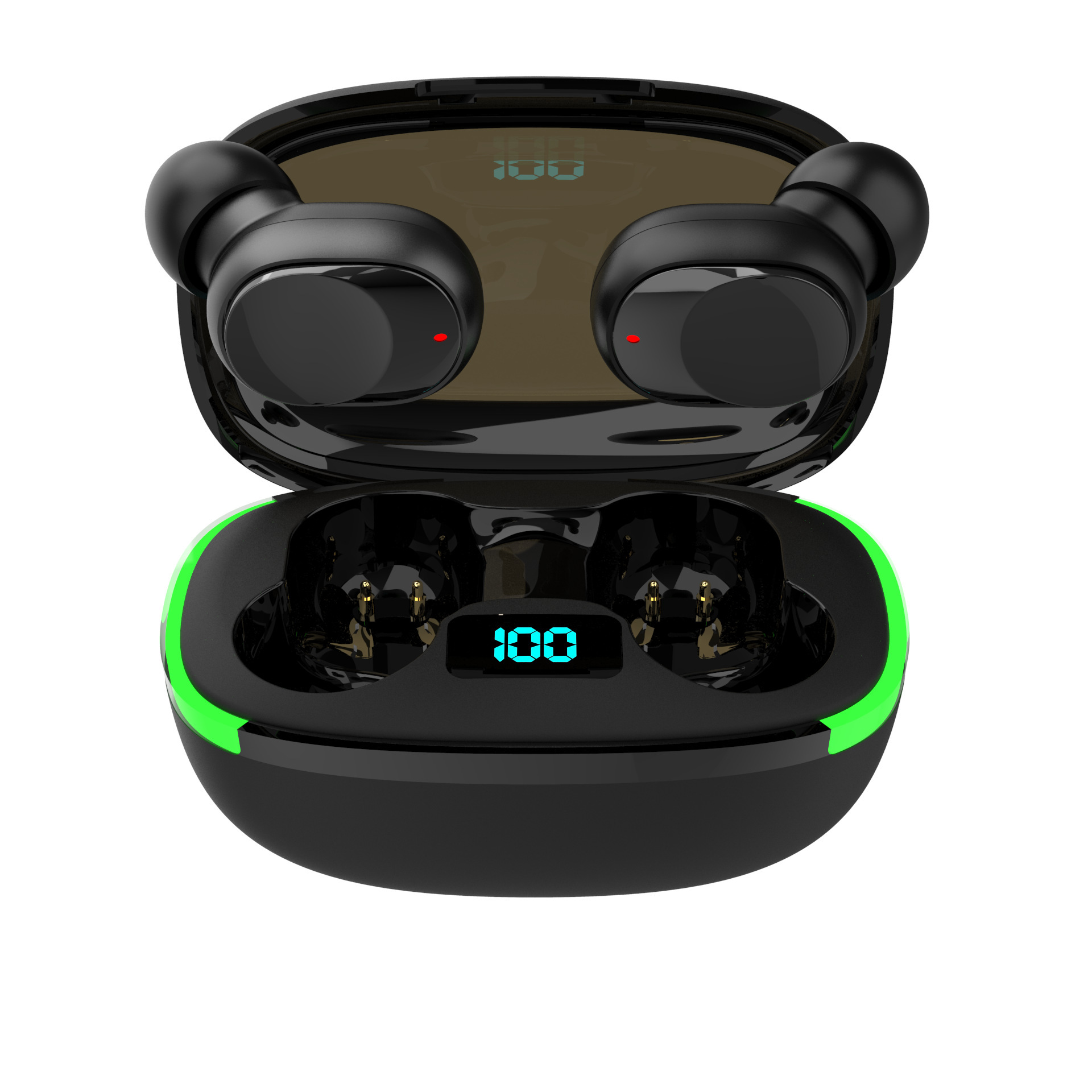 Cross - border new product VG06 wireless Bluetooth headset, LED power digital display, ear - hanging type, for sports and running, with the concept of bone conduction