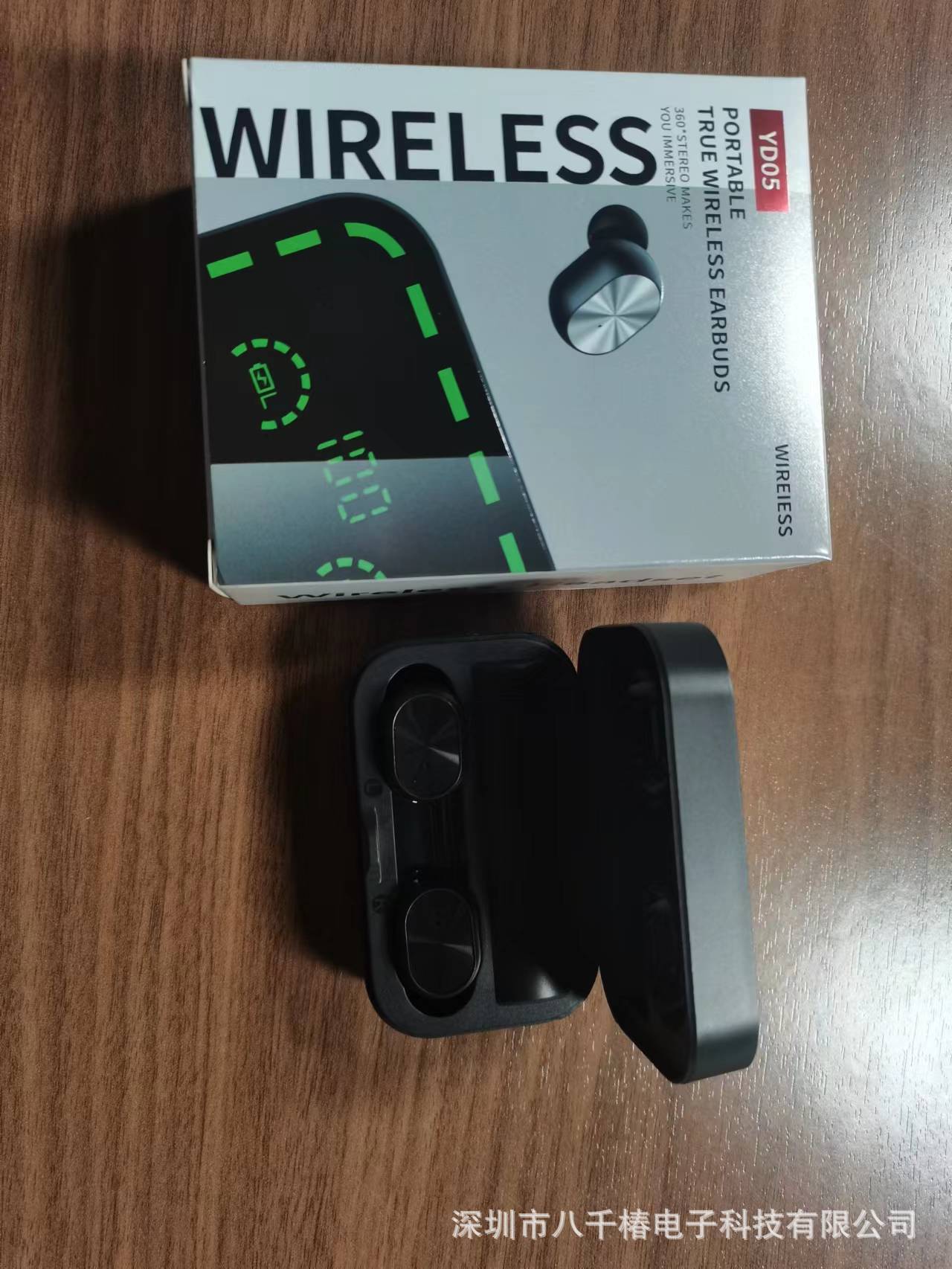 Cross - border new product YD05 Bluetooth earphones, TWS private mold, 5.3 mirror - like large - screen intelligent digital display, sports in - ear headphones