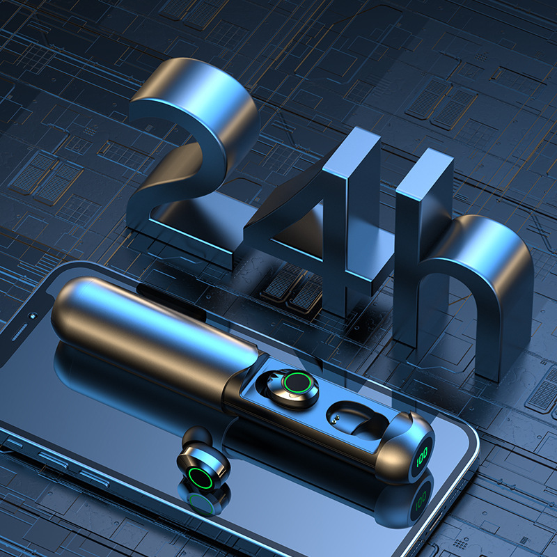 New private model BQ40 wireless Bluetooth earbuds, cross-border pull-out digital display in-ear TWS Bluetooth earbuds