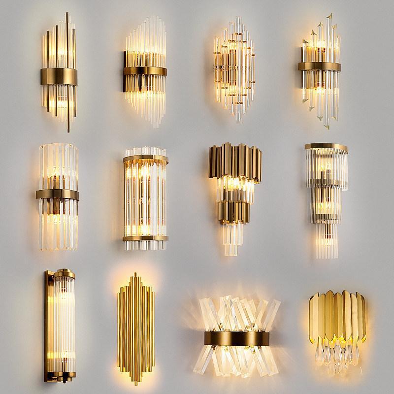 Crystal Wall Sconce – Stainless Steel Gold Hallway Light, Modern Luxury LED Wall Lamp for Living Room & Bedroom