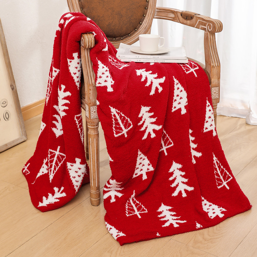 Bairong Sherpa Fleece Throw Blanket - Knitted Air Conditioning Blanket with Gingerbread Man Pattern, Cozy Decorative Ins-Style Sofa Blanket for All Seasons