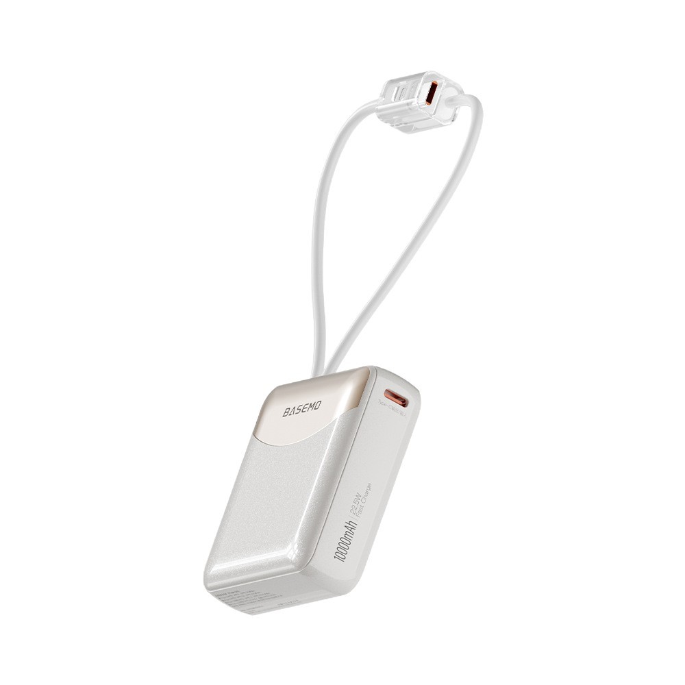 10,000mAh Compact Portable Power Bank with Dual Built-in Cables
