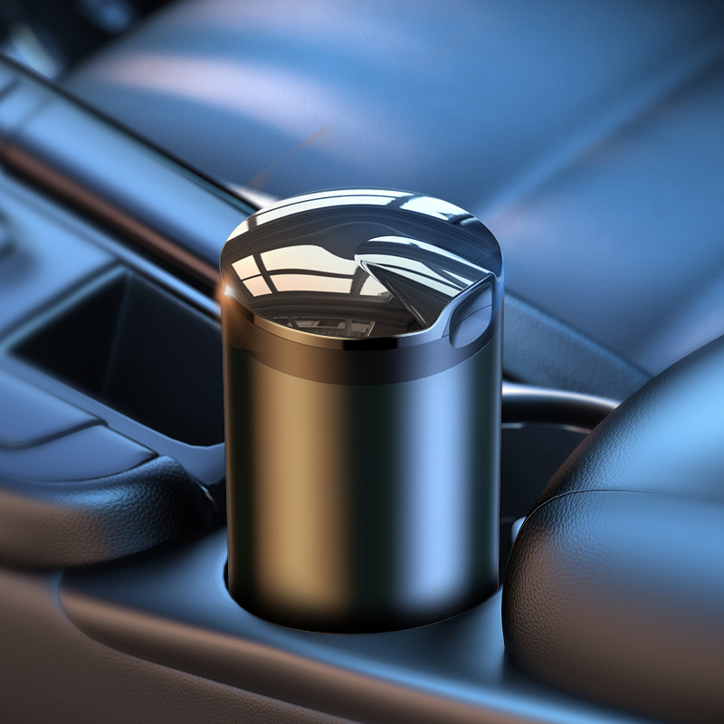 Car Ashtray – Flame-Retardant Stainless Steel, Anti-Ash Fly Design
