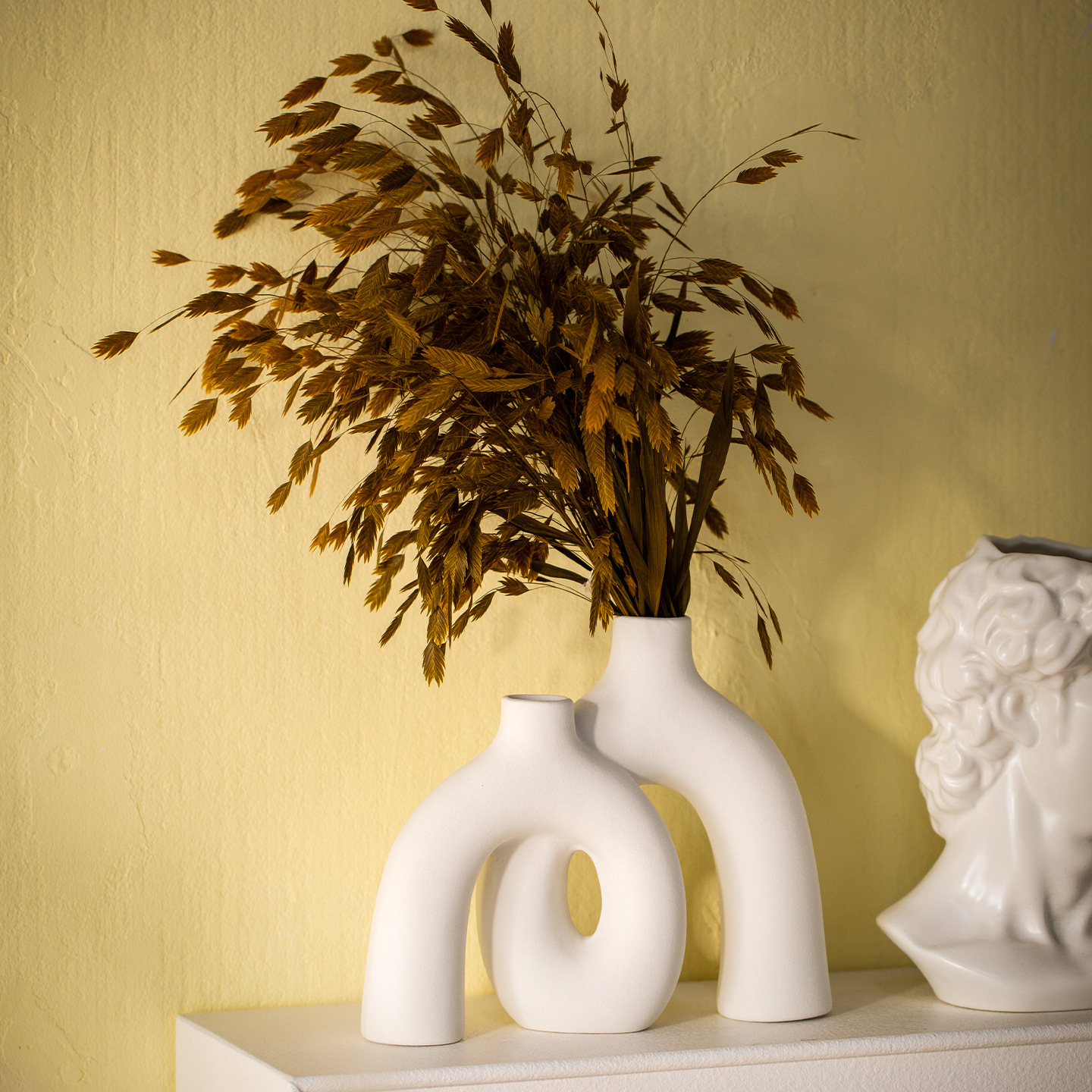 Creative Ceramic Flower Vase, Elegant Home Decor for Living Room