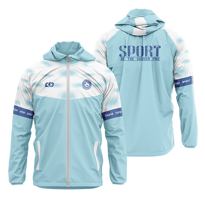 Football-Style Windbreaker Rain Jacket – Men’s & Kids’ Custom Running and Training Outerwear