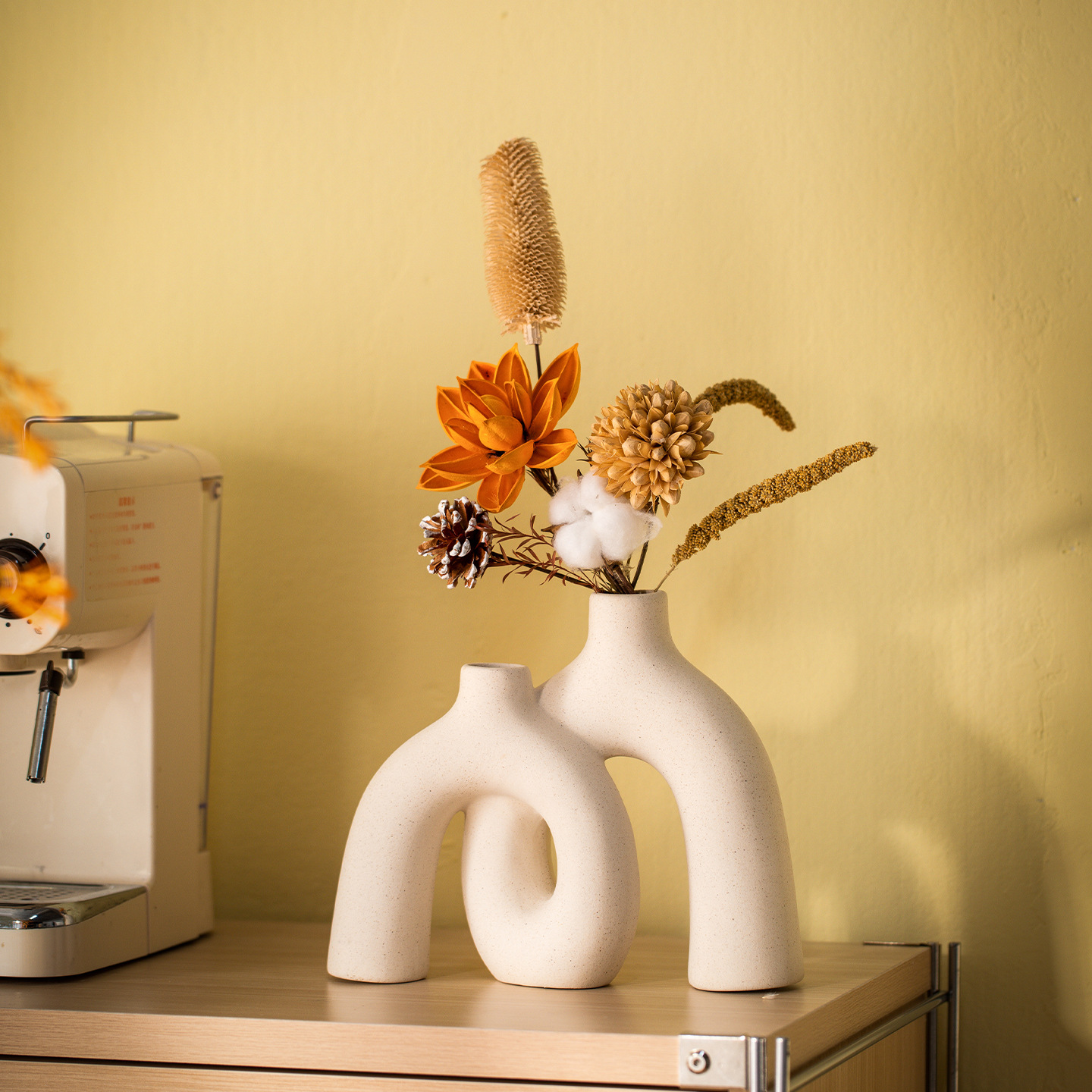 Creative Ceramic Flower Vase, Elegant Home Decor for Living Room